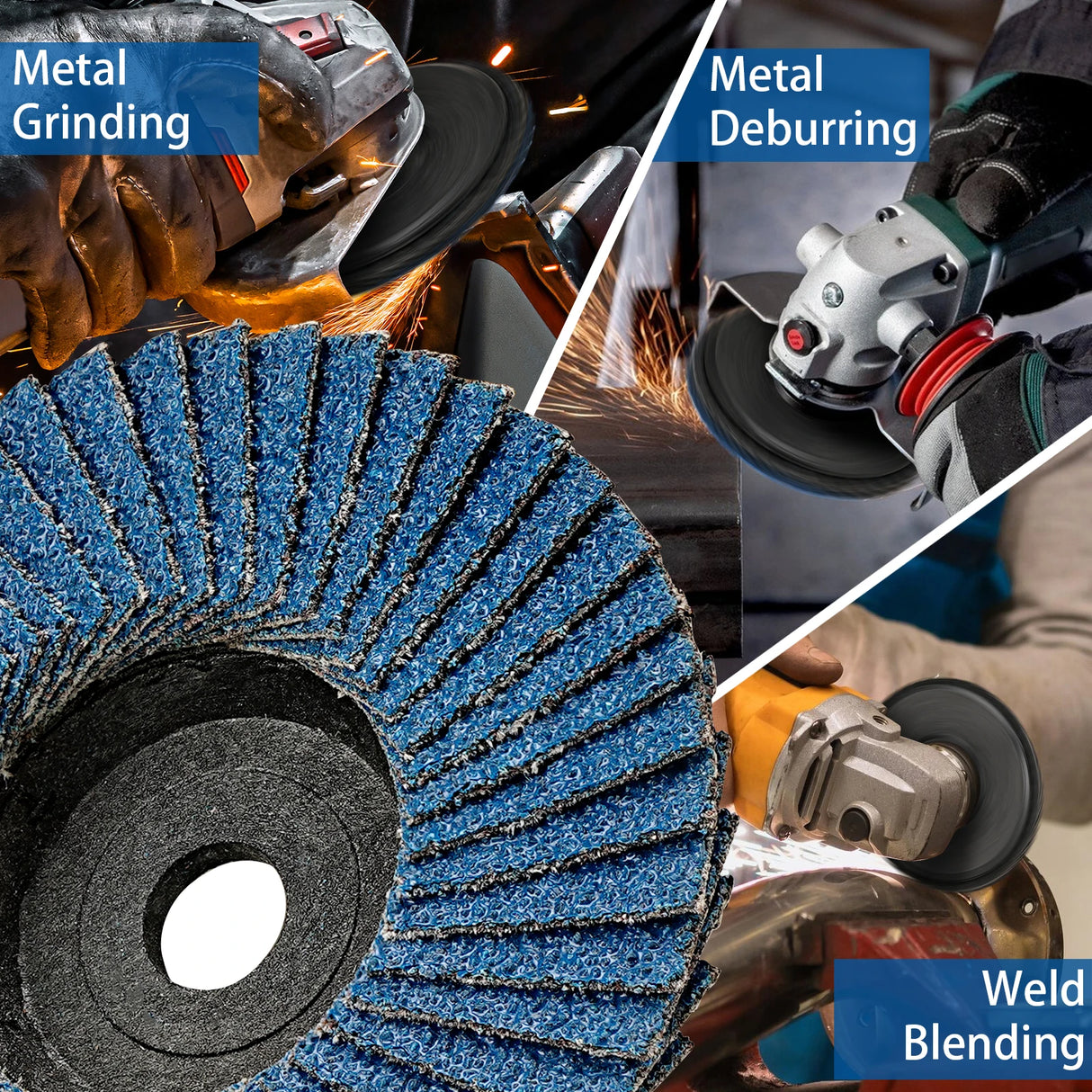 NuoDunco 3pcs 75mm Flat Flap Discs 3 " Grinding Wheels Mini Angle Grinder Accessories Sanding Discs For Metal Wood Polishing