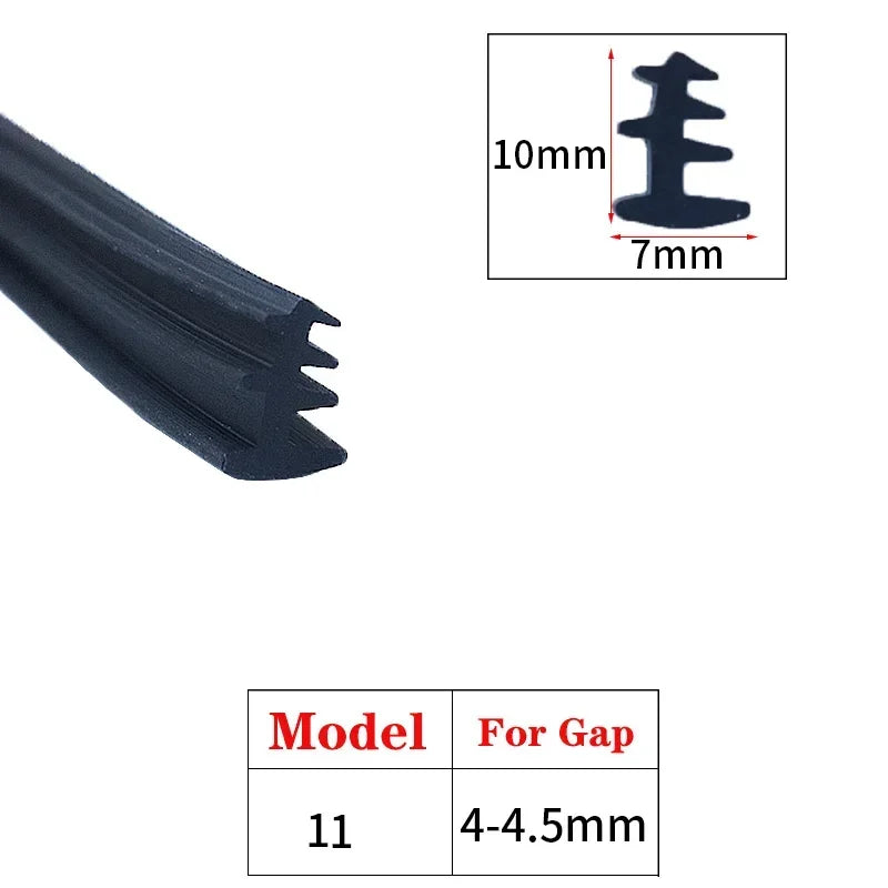 1/3/5M Door And Window Sealing Strip Aluminum Windproof Alloy Fixed Glass Gap Three T Type Fill The Card Slot Rubber Strips