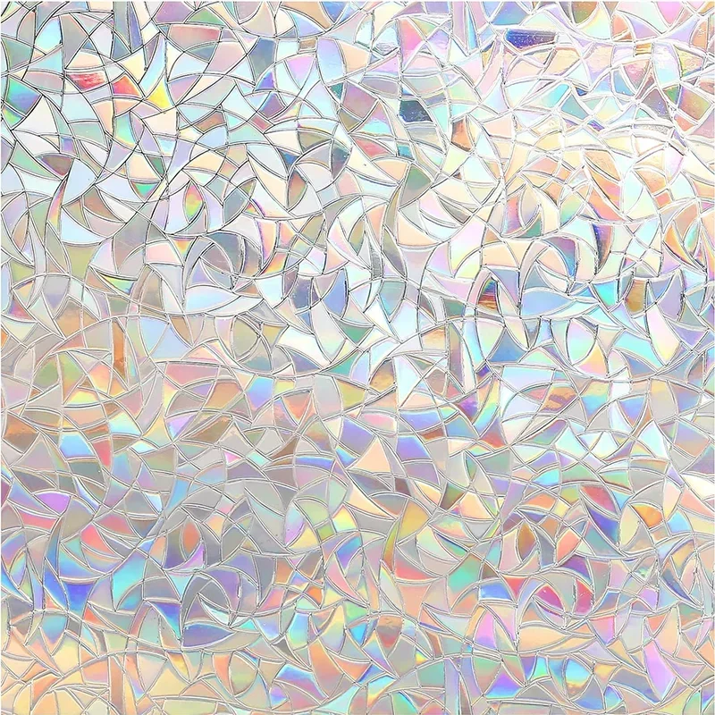 Window Privacy Film Rainbow Window Clings 3D Decorative Window Vinyl Stained Glass Window Decals Static Cling Window Sticker