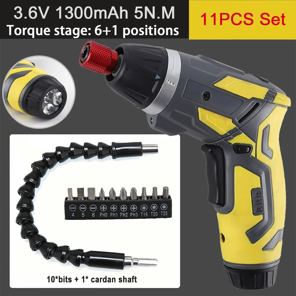 Small And Powerful Battery Screwdriver Rechargeable 4.2V 6Nm 1300mAh 250rpm Screwdrivers Electric Screw Driver Screwdriver Set