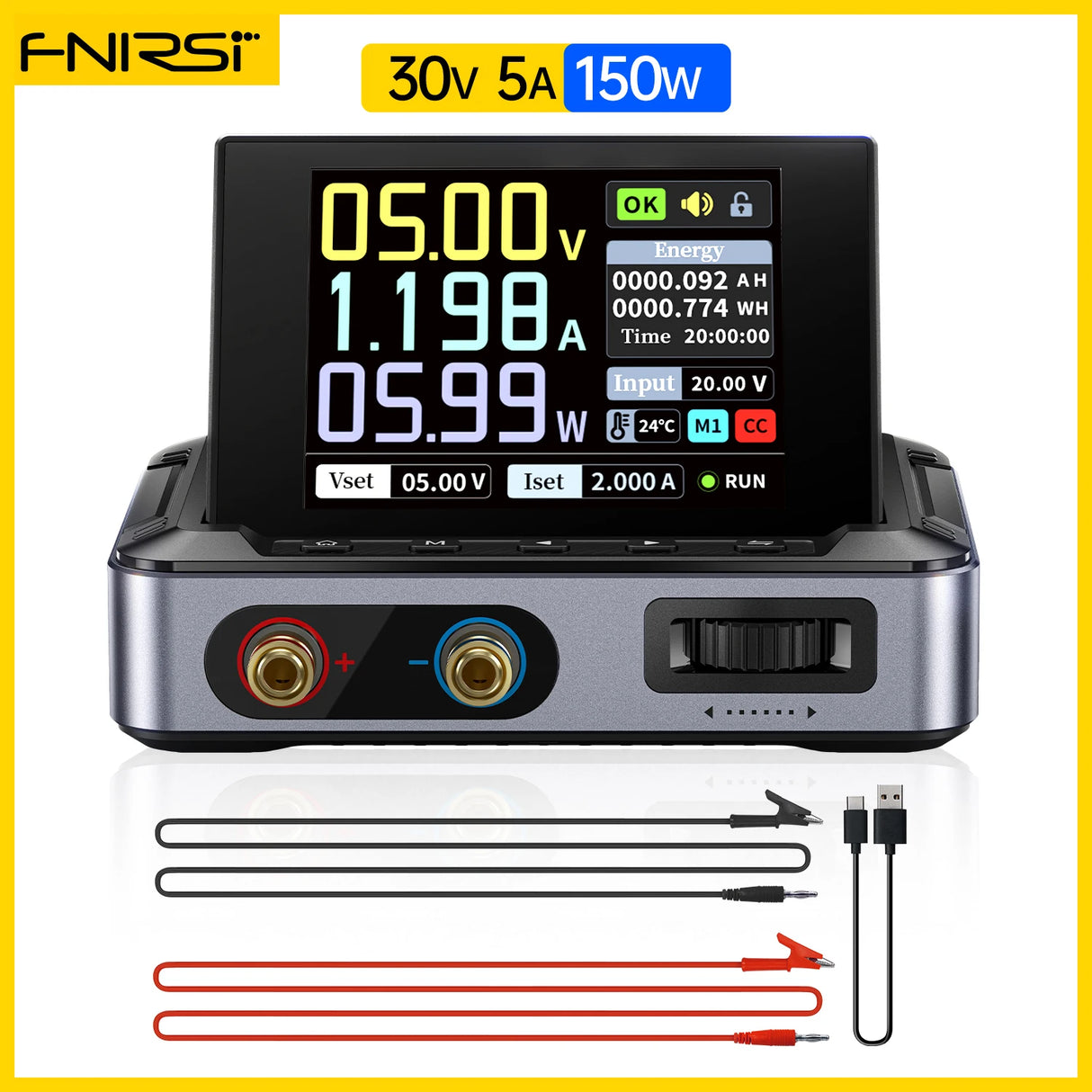 FNIRSI DPS-150 Laboratory DC Power Supply CNC Adjustable 30V 5A Digit Display Mini Portable Regulator Switching Power Supply