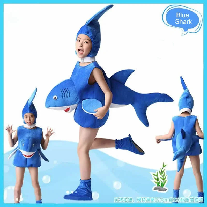 Sea Turtle Cosplay Costume Children‘s Marine animals Performance Clothing Set Hat Clothes Shoe Kids Anime Octopus Shark Dolphin