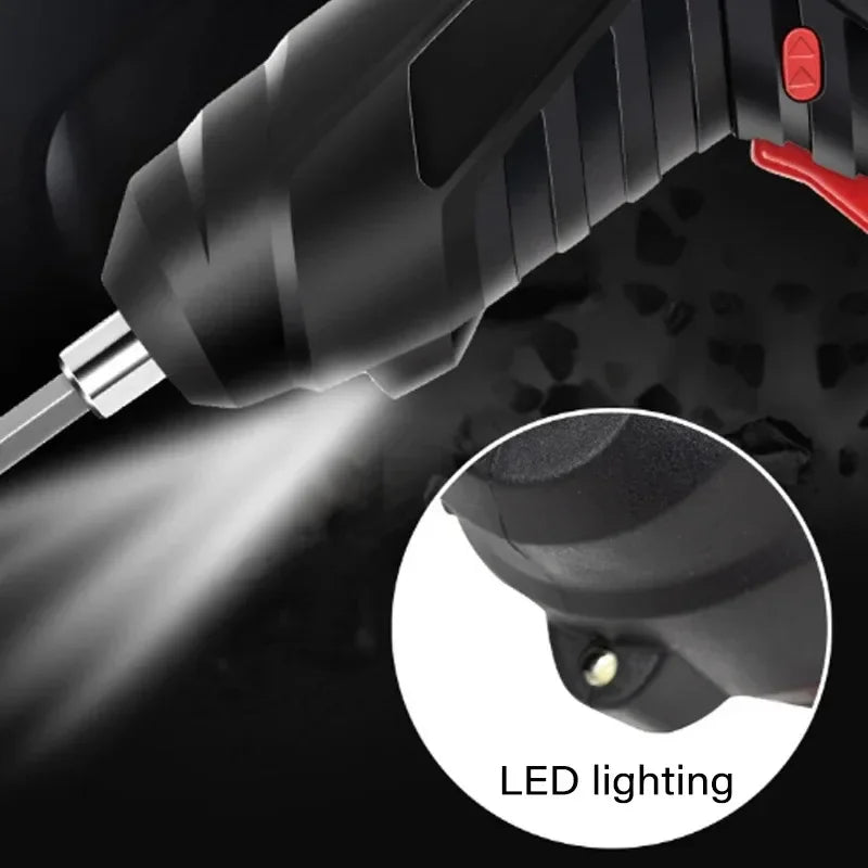3.6V Powerful Impact Drill Screwdriver LED Lighting Electric Power Screwdriver Set Portable Mini Electric Screwdriver Power Tool
