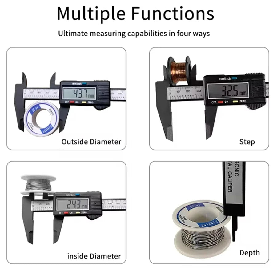 150mm 100mm Electronic Digital Caliper Carbon Fiber Dial Vernier Caliper Gauge Micrometer Measuring Tool Digital Ruler