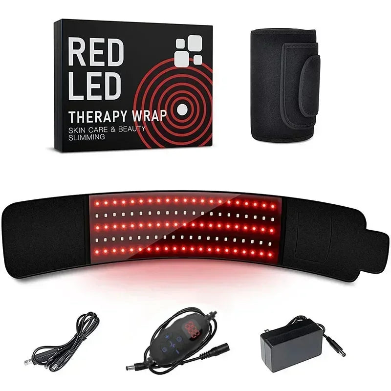 Red &Infrared LED Light Therapy Belt 850nm 660nm Back Pain Relief Wrap Burn Fat Wrap Slimming Machine Waist Heat Pad Full Body