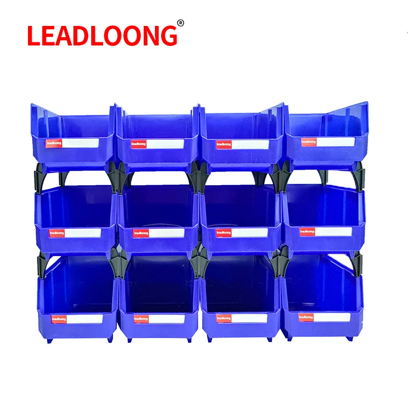 LEADLOONG V2 Part Bin 12pcs 8 x5x4in/20*13*11cm Sundries Tool Organizer Box Suitable For Office Desk And Car Accessories Storage