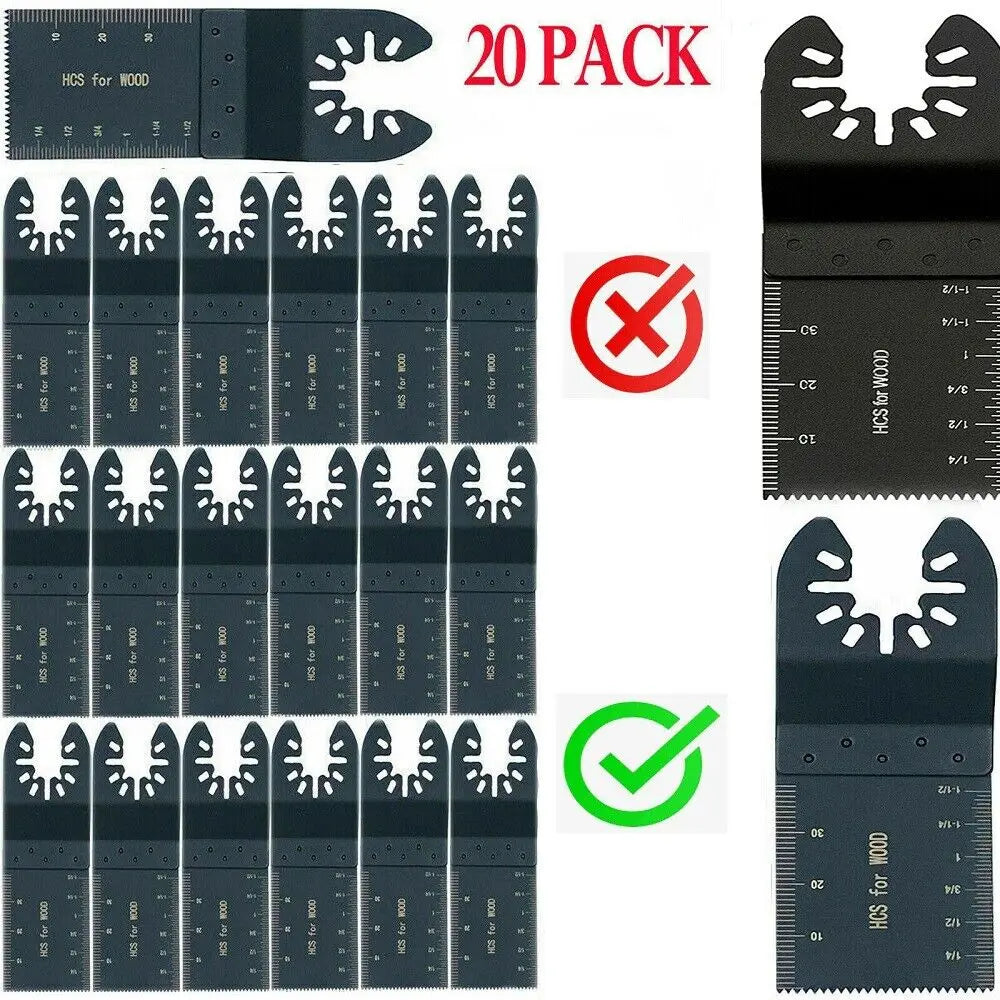 20 Piece Multi-Purpose Renovator Saw Blade Set Power Tool Accessories General Purpose Cutting Blades Oscillating Saw Blades