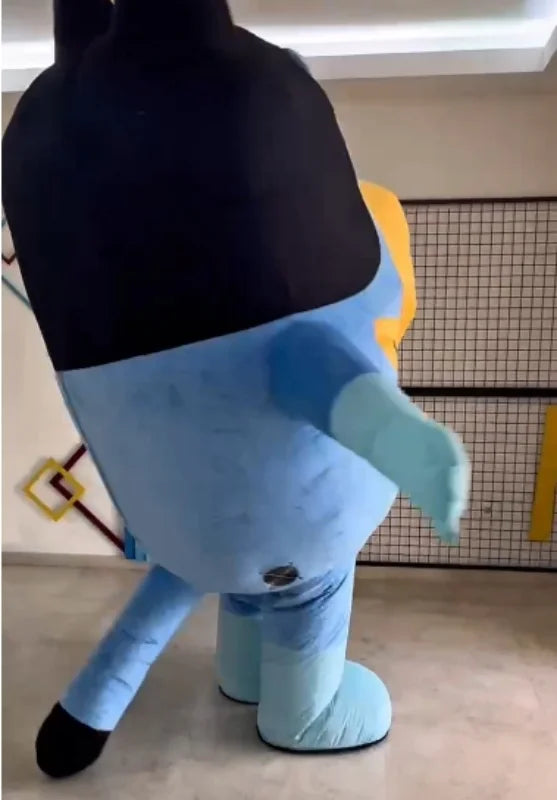 2028 New Blue Bing Dog Inflatable Costume Mascot for Adult Plush Furry Animal Halloween Carnival Dress Yellow Blue Dog Suit