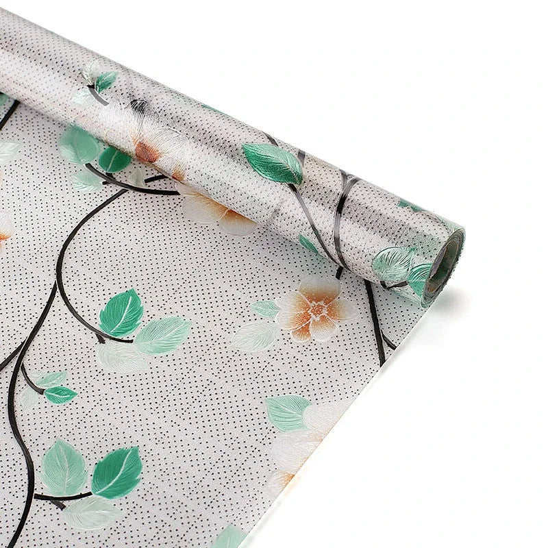 2/3m Flower Window Film Vinyl Opaque Glass Film Privacy Protection Glass 3D Stickers Stained Window Glass Films Home Decoration