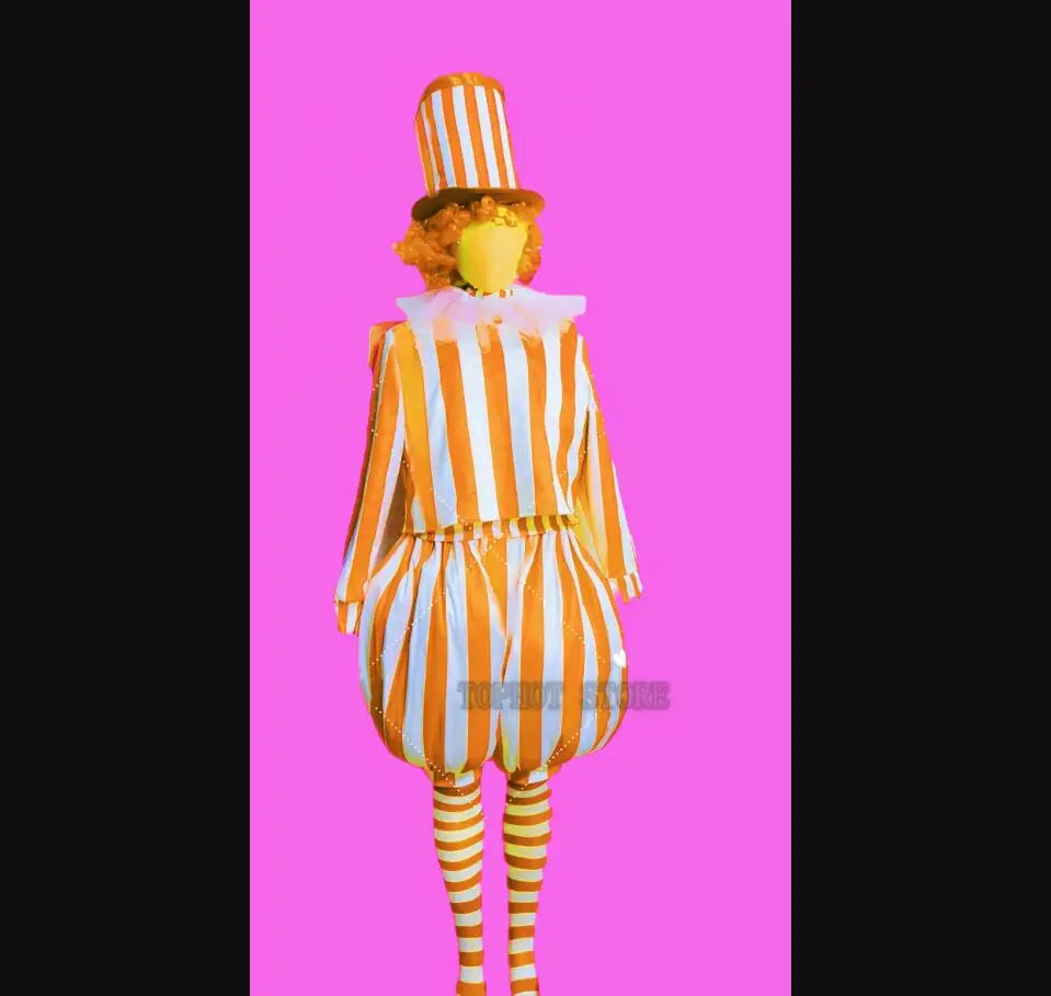 Clown Cosplay Costume Role Playing Team Tour Performance Clothes Carnival Party Amusement Park Rave Outfit Dancer Stage Wear