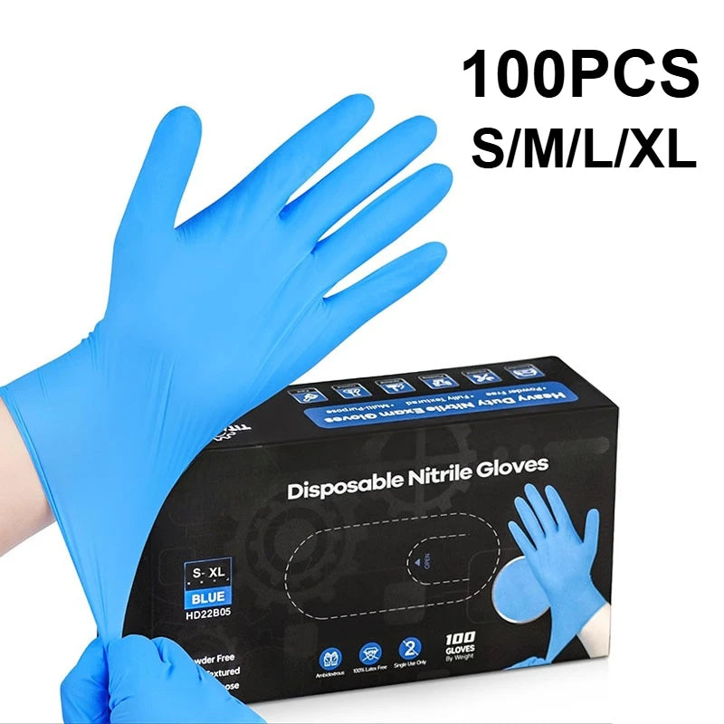 10-100PCS Blue Nitrile Gloves Disposable Cleaning Gloves for Kitchen Dishwashing Waterproof Latex Free Powder Free Work Glove