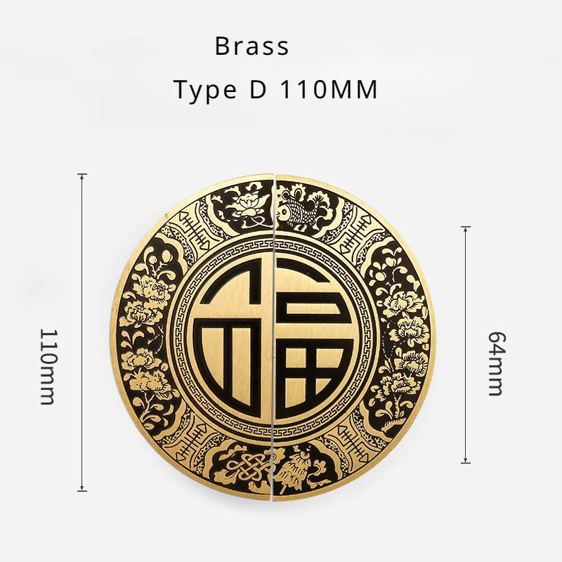 High-end Cabinet Door Handle Pattern Brass Xiangyun Furniture Luxury Wardrobe Cabinet Round Door Drawer Knobs