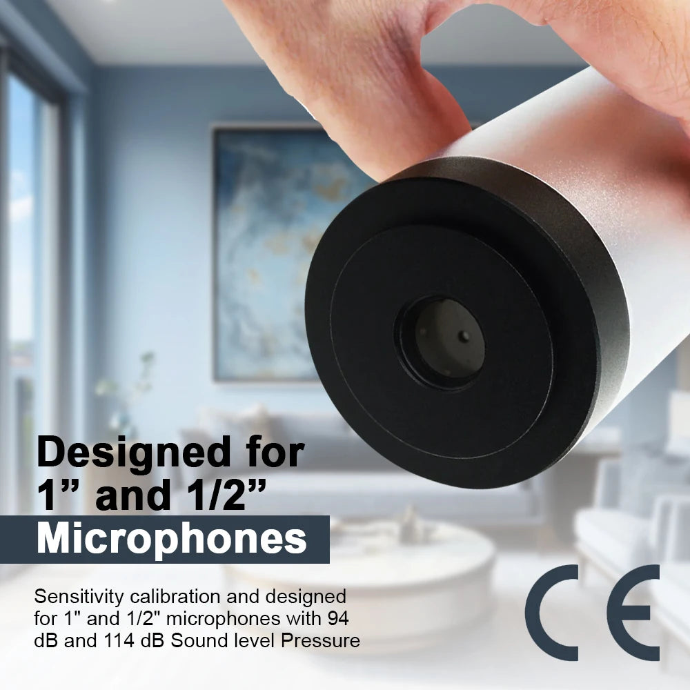 Handheld Calibrator Sound Level Meter 94dB & 114dB Output Levels for 1 inch and 1/2 inch mic Noise Decibel Tester