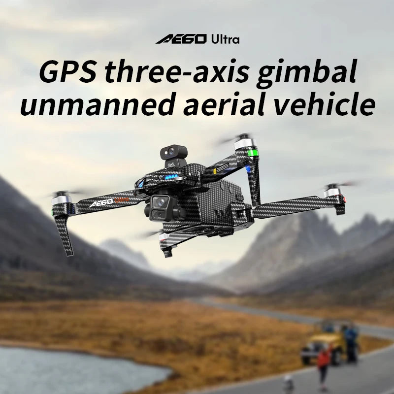 2025 AE60 URTLA GPS Drone 8K Camera 3 Axis Gimbal WIFI Avoid Obstacles FPV Brushless Touch Screen Remote Control Quadcopter Toys