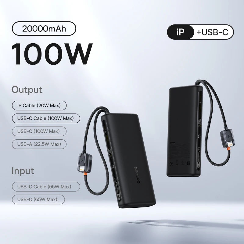 Baseus 25000mAh portable power bank 145W fast charging