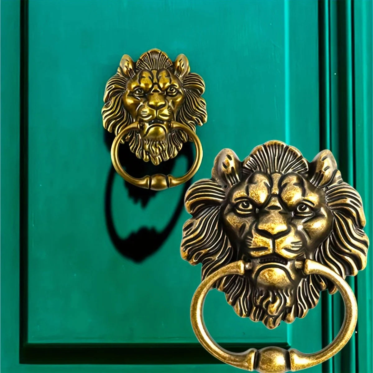 1 PCS 6.3 Inches Lion Head Door Knocker, Antique Bronze Lion Door Handle, Classical Lion Head Knocker Decorative Front Door Knoc