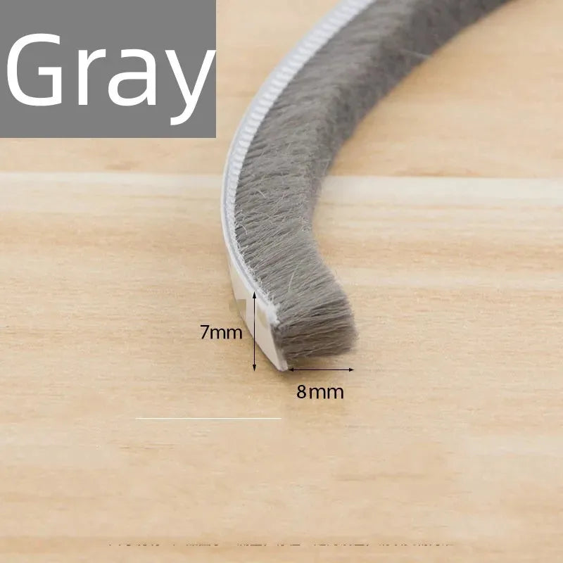 5/10M Self-adhesive Aluminum Alloy Door and Window Sound Insulation Wind Protection Collision Prevention Dust Sealing Strip