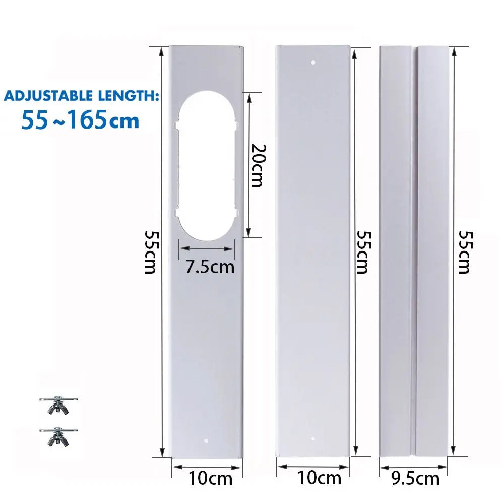 Newest Portable Window Kit Slide Plate Adjustable Adaptor Wind Shield Exhaust Hose Tube Connector Air Conditioner Accessories
