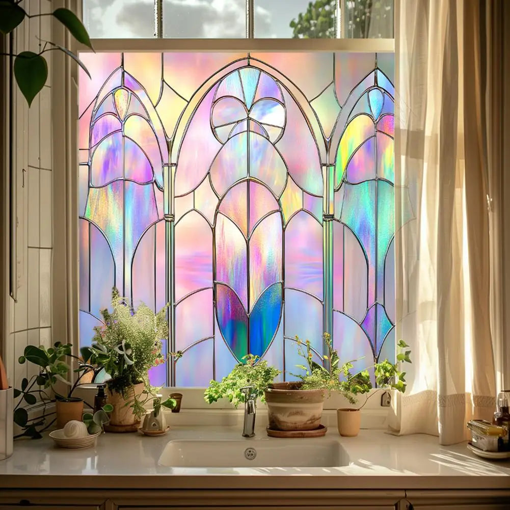 Stained Glass Static Window Privacy Film Sun Blocking Glass Cling Waterproof PVC Home Bathroom Window Covering Film Sticker