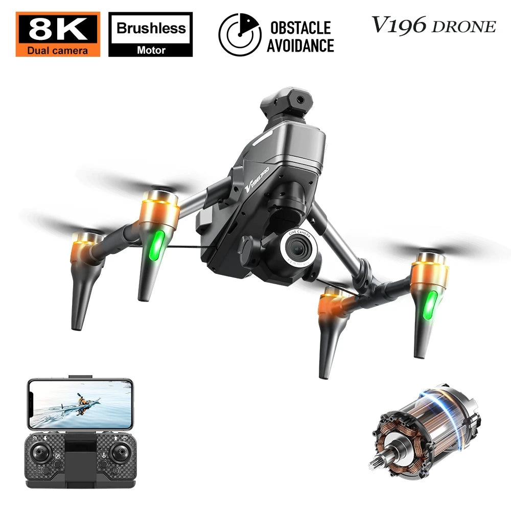 Race Drone 8K Dual Professional Aerial Photography HD Dual-Camera WIFI FPV Four-Axis Rc Quadcopter Toy UAV