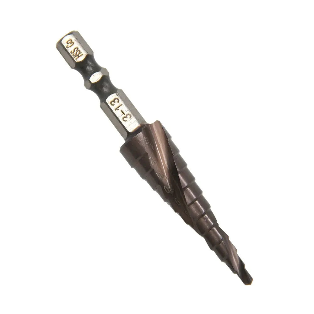 M35 Hexagonal Spiral 3-13mm Cobalt Containing Step Drill Stainless Steel Hole Opener Co Pagoda Drill Bit Cutting Tool