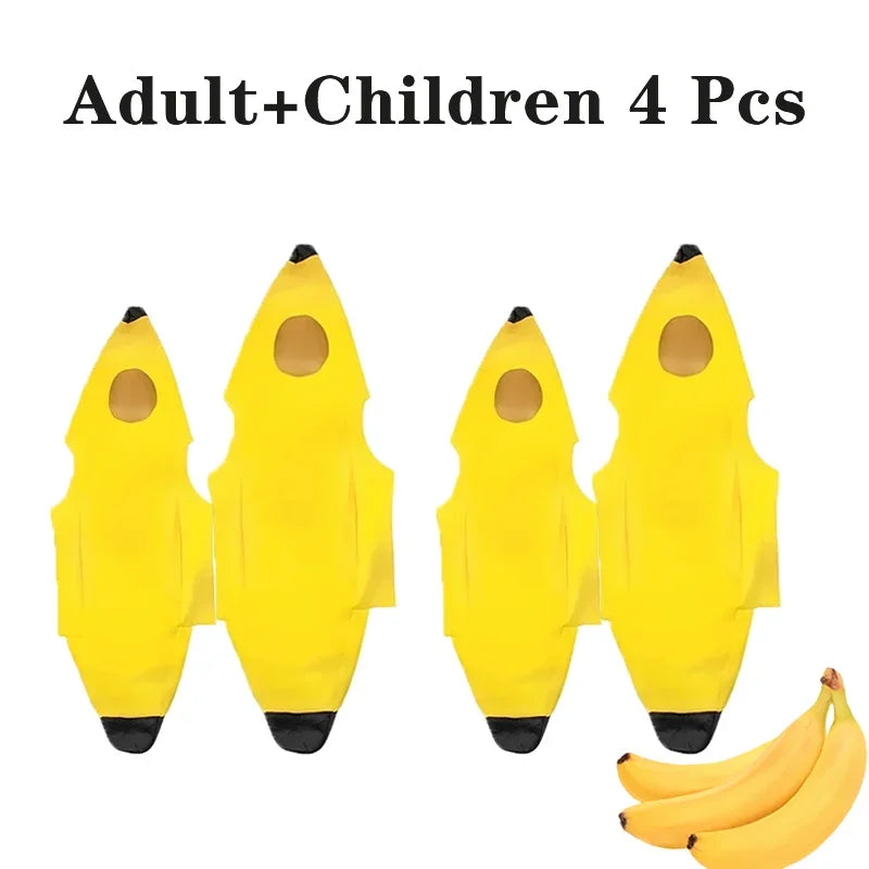 Child/Adult Banana Cosplay Halloween Christmas Costumes Performance Costume Fruit Banana Costume Performance Costume