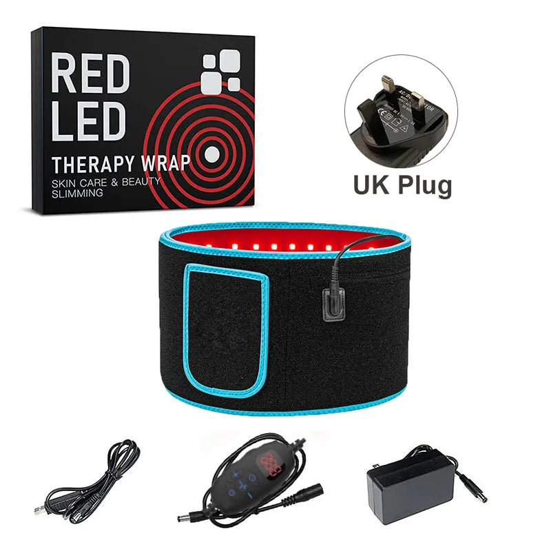 Red &Infrared LED Light Therapy Belt 850nm 660nm Back Pain Relief Wrap Burn Fat Wrap Slimming Machine Waist Heat Pad Full Body
