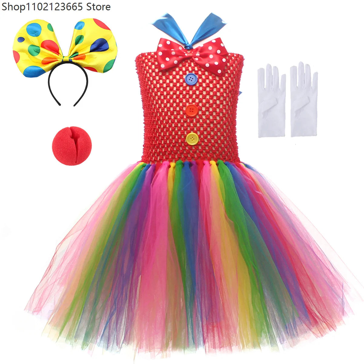 Funny Circus Clown Costume for Chicas Carnival Party Dresses Naughty Joker Cosplay Halloween Costume Enfant Fancy Tutu Dress Up