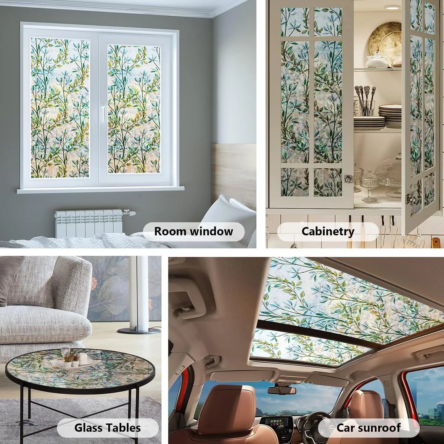 Window Privacy Film Window Film 3D No Glue Glass Sticker for Glass Door Home and Office Heat Control Anti UV