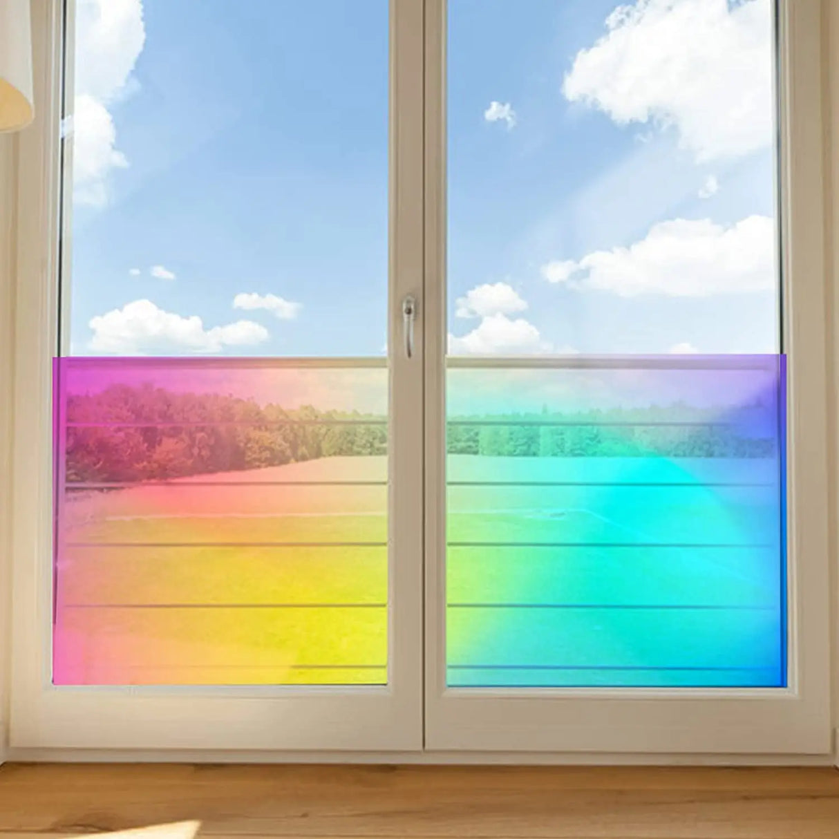 Holographic Clear Window Film Iridescent Window Dichroic Film Decorative Glass Sticker Self-Adhesive Rainbow Cellophane Roll