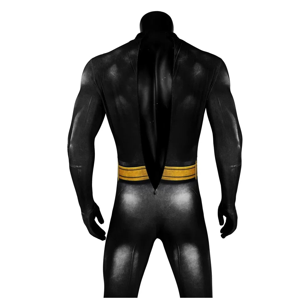 Superhero Bruce Wayne Cosplay Costume Men Bat Jumpsuit Print Halloween Carnival Fitting Suit Bodysuit Cape Party Clothes