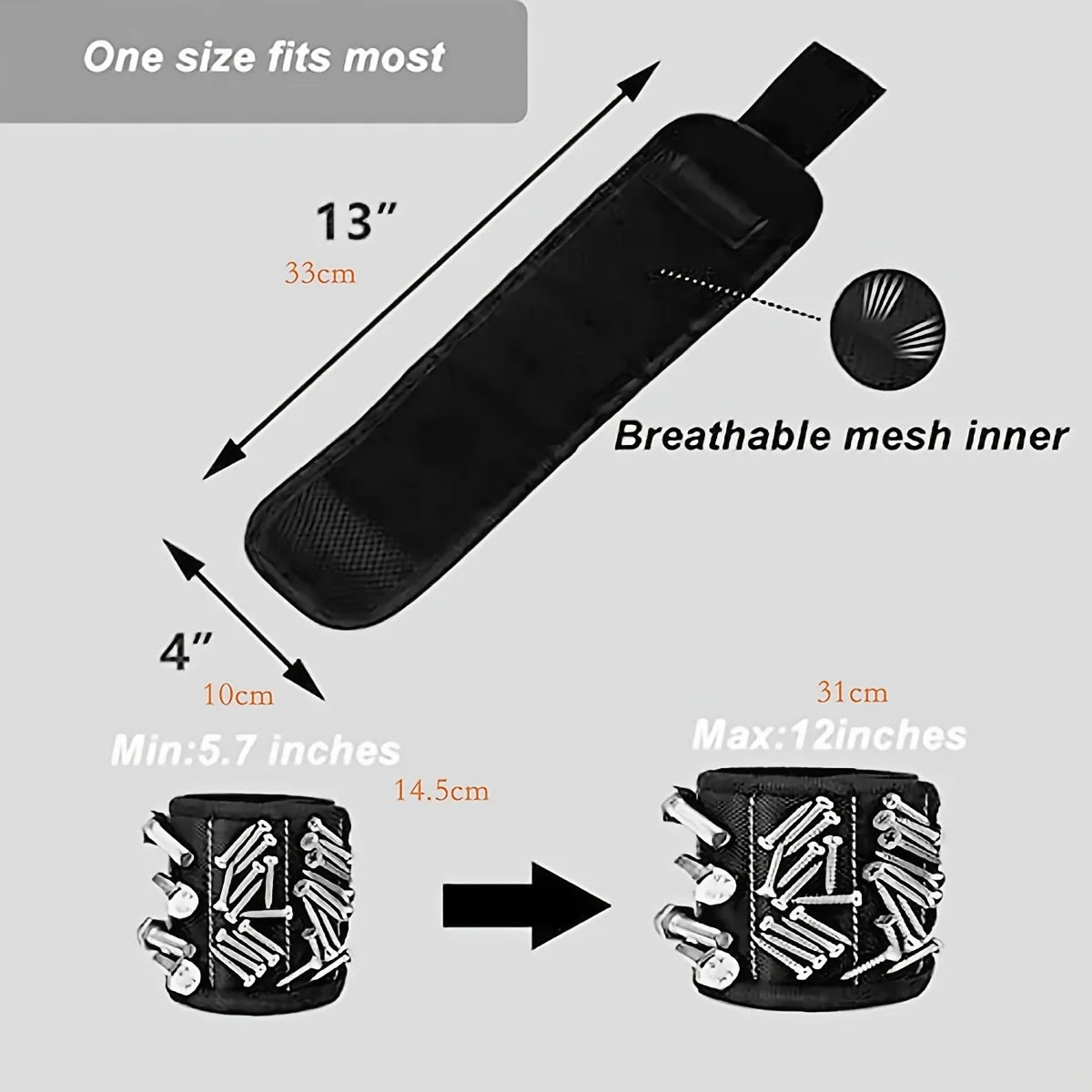 Magnetic Wristband for Holding Screws,Nails,Drilling Bits,Wrist Tool Holder Belts with Strong Magnets,Cool Gadgets for Men, wome