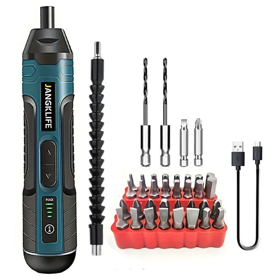JANGKLIFE Cordless Electric Screwdriver Rechargeable 1300mah Lithium Battery Mini Drill 3.6V Power Tools Set