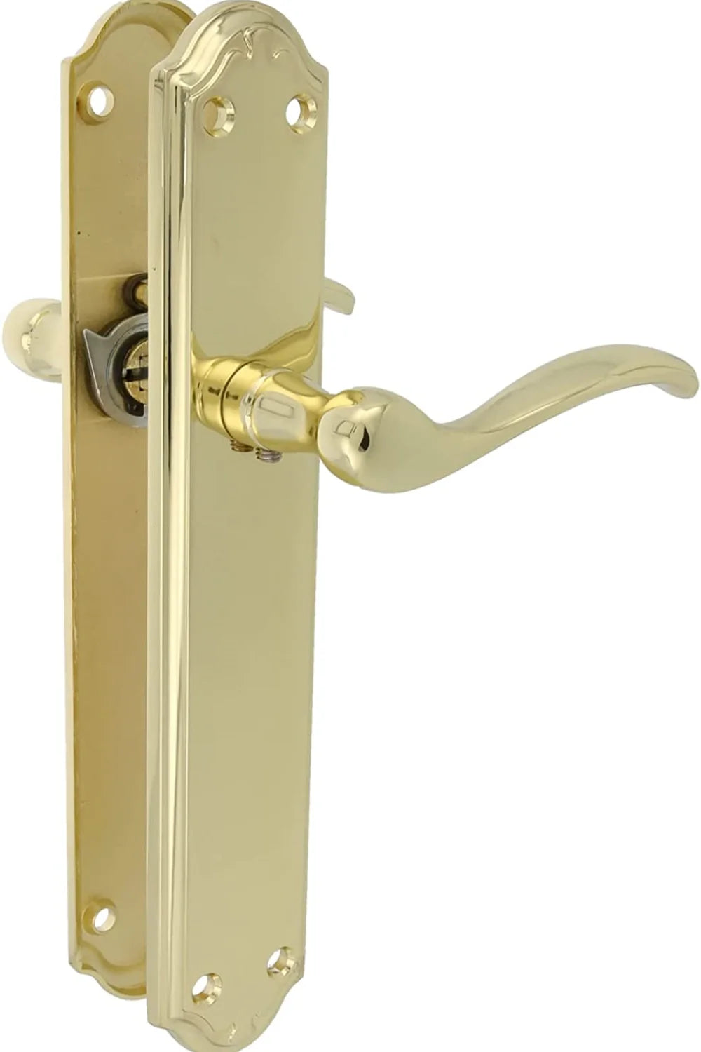 1 Pair European ALFA Zinc Alloied House Door Handle With Plate Gold Juego De Manillas Placa Doradas Para Puertas