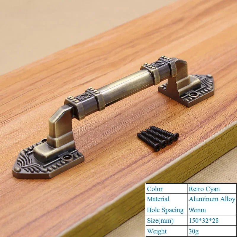 High Quality Decorative Furniture Wood Barn Door Handle Antique Imitate Copper Aluminum Alloy European Drawer Flush Handles