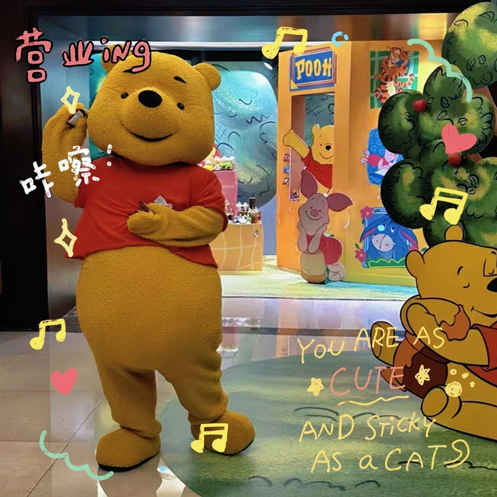 PLush Winnie Pooh Bear Anime Cartoon Furry Bear Cosplay Suits for Adult Party Performance Outfits Apparels Carnival Performance