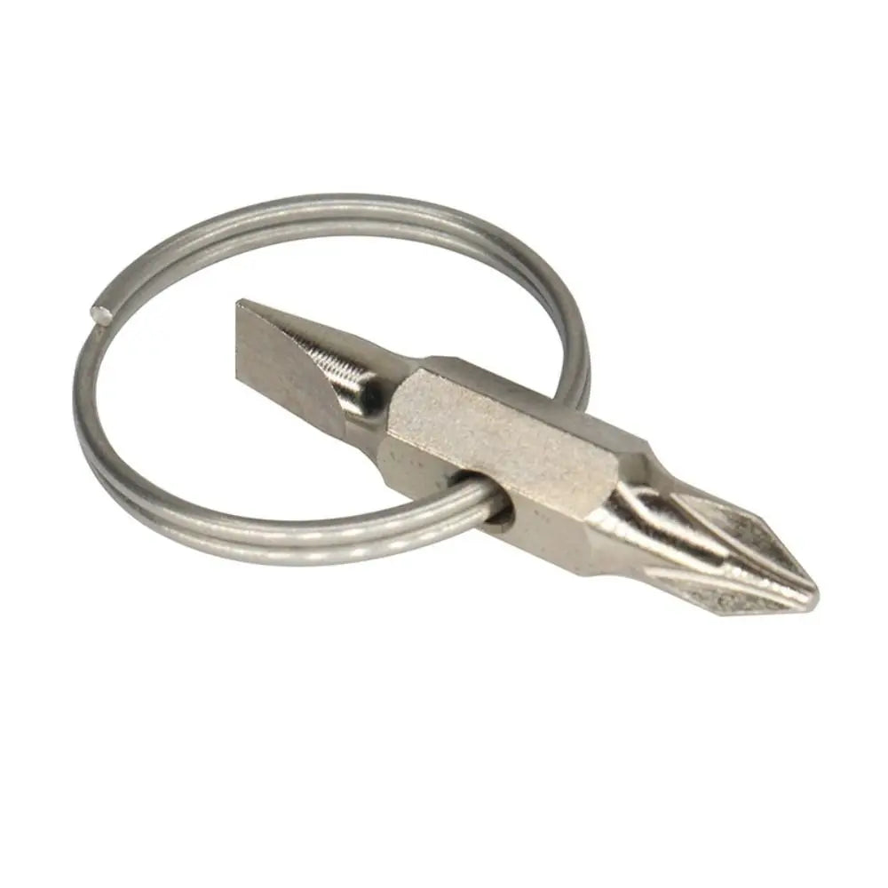 1Pc Portable Key Ring Keychain Screwdriver Pocket Multifunction Phillips Slotted Screwdriver Repair Tool Gadget Mini Screwdriver