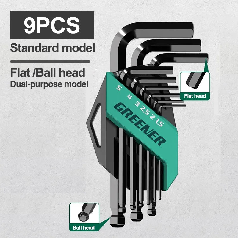 GREENERY Greener Extended Rainbow Wrench Allen Wrench Set Hex Wrench Multifunctional Short Arm Tool Universal Wrench Tool