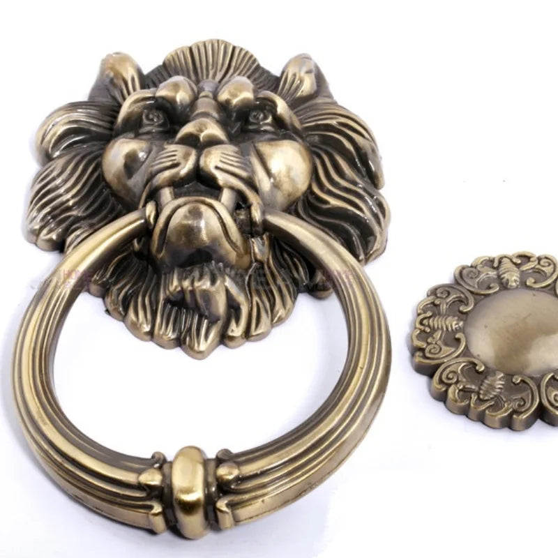 1pcs12cm Large Antique Lion Doorknocker Door Knocker Lionhead Doorknockers Lions Home Decor wooden door knocker