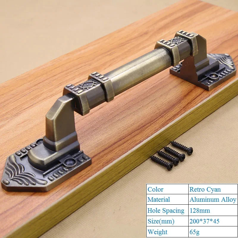 High Quality Decorative Furniture Wood Barn Door Handle Antique Imitate Copper Aluminum Alloy European Drawer Flush Handles