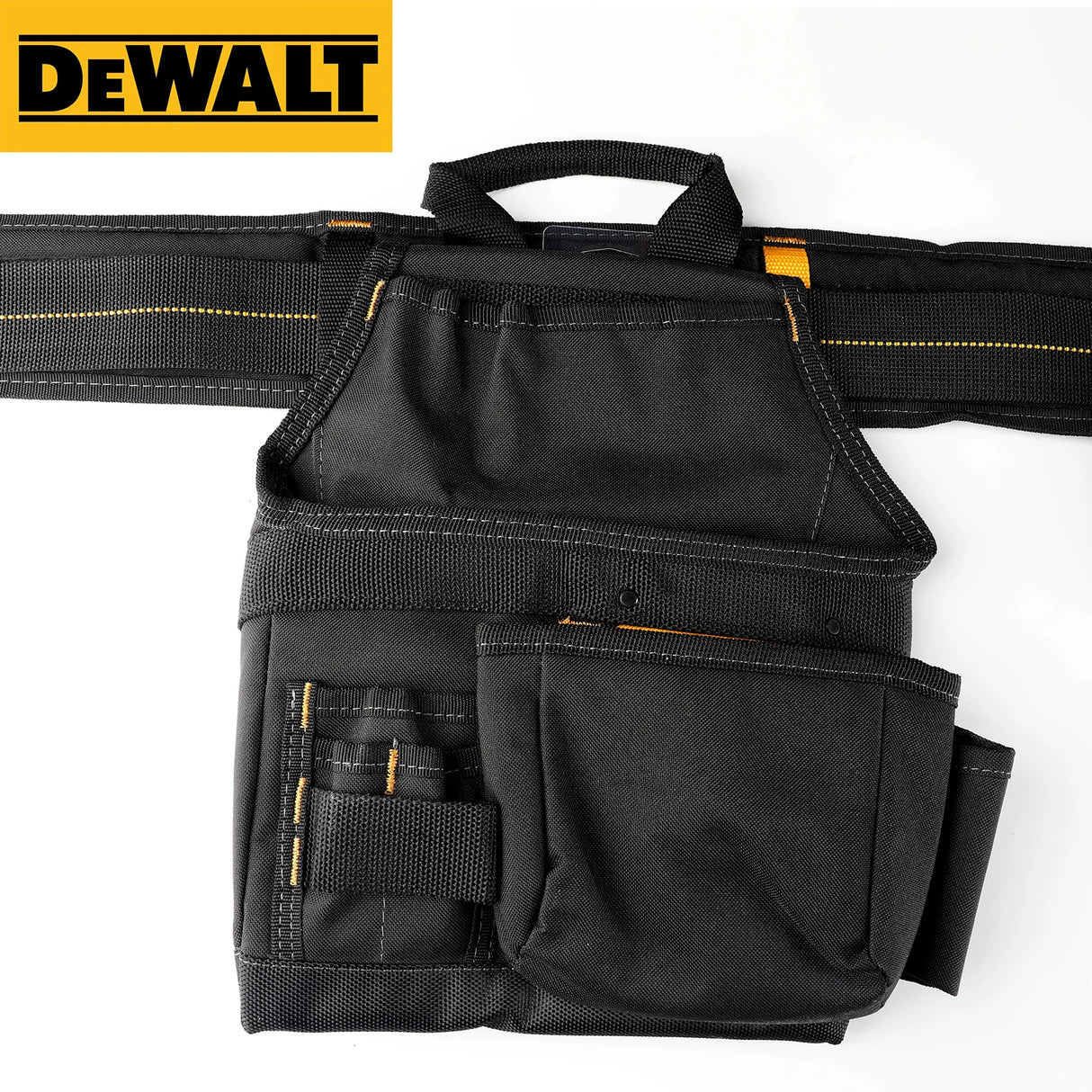 DeWalt Multi-Pocket Tool Waist Pack-Durable, Adjustable Belt, Hammer Loop, Organizer for Tools & Accessories, Lightweight Design
