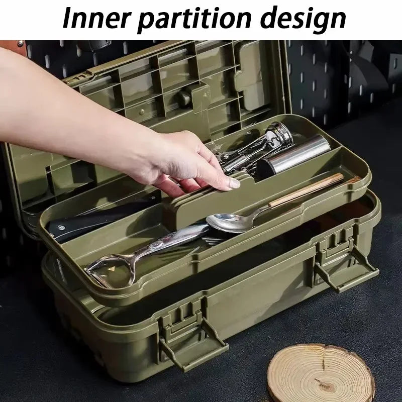 Complete Tool Box Storage Organizer Hardware Parts Tool Box Double-layer Camping Tools Case Portable Carry Case Professional