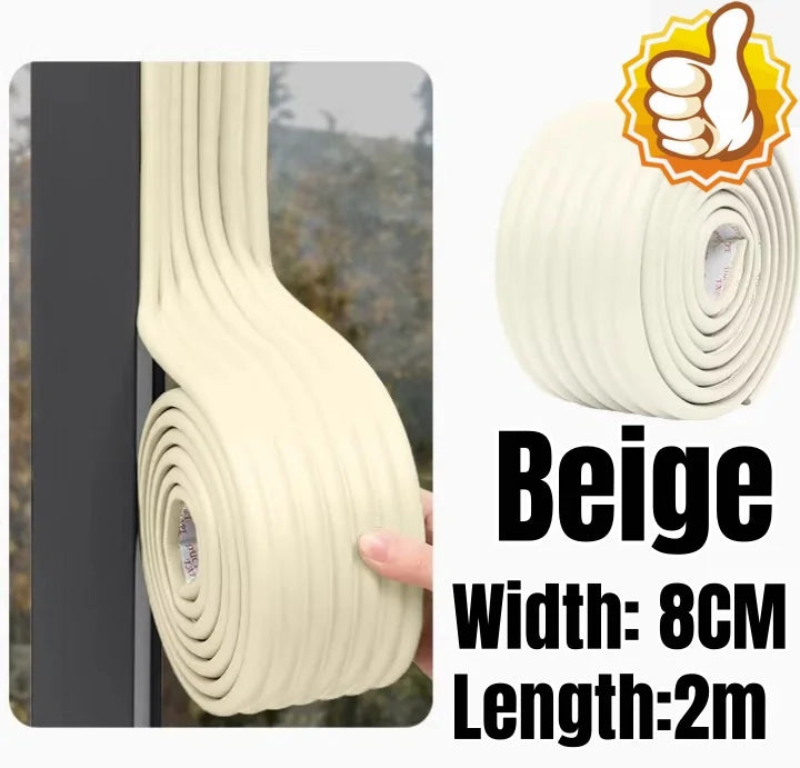 5Roll Acoustic Foam Window Sealing Strip Self-adhesive for Door Window Windproof Tape Door Serl Gap Air Leakage Filling Strip