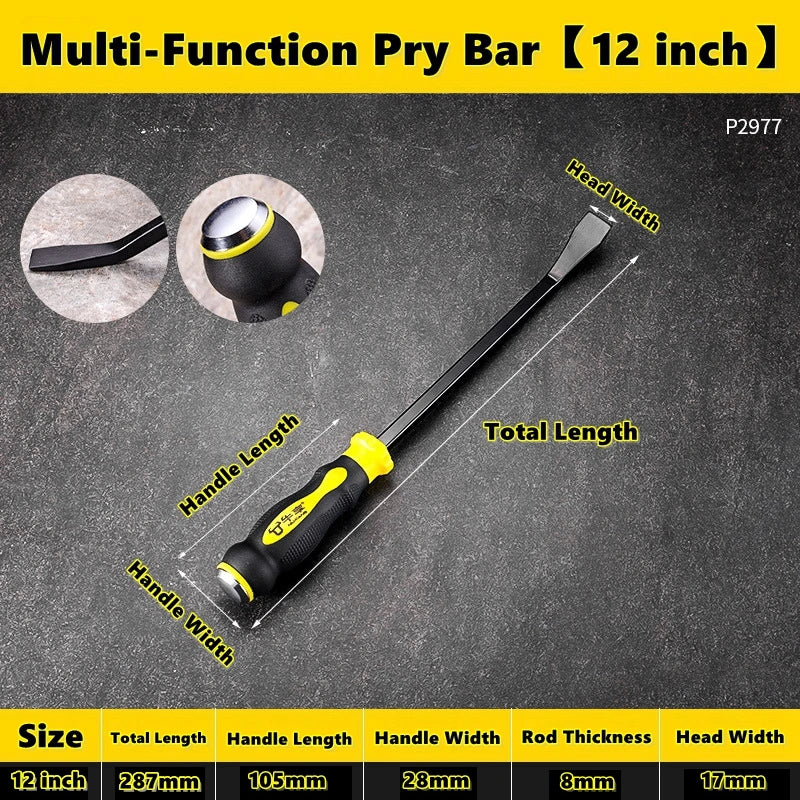 Multi-Function Long Pry Bar 8 12 18 24 inch Motorcycle Tire Crowbar Strike Cap Nail Puller Heavy Duty Car Repair Hand Tools CV-R