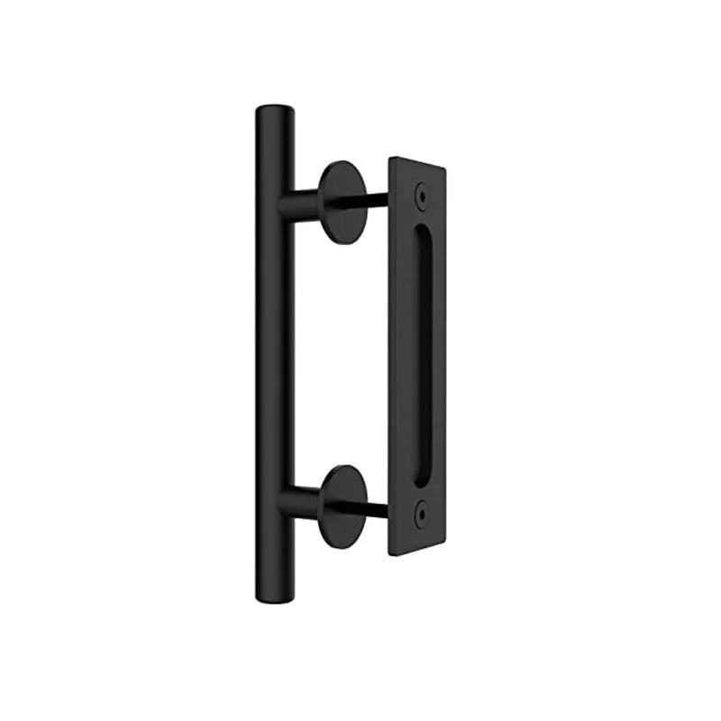 Barn Door Handle Black Circular Double Sided American Wooden Door Indoor Sliding Door Mobile Door Handle All Black Reinforced