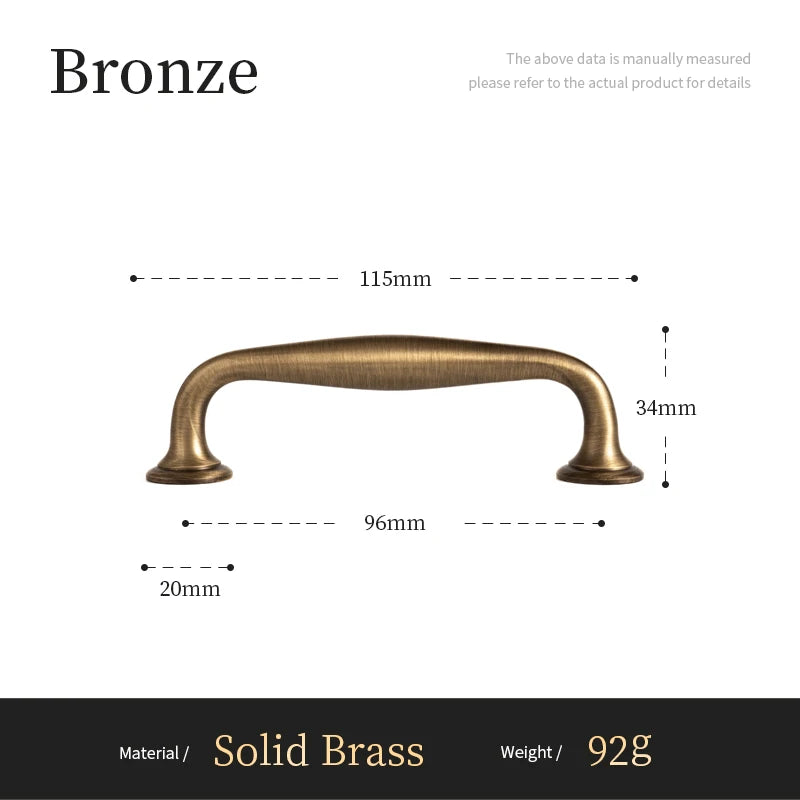 Santaya Antique Brass Furniture Handles and Knobs Bronze Wardrobe Pulls Cupboard Door Knob Retro Brass Kitchen Cabinets Handles