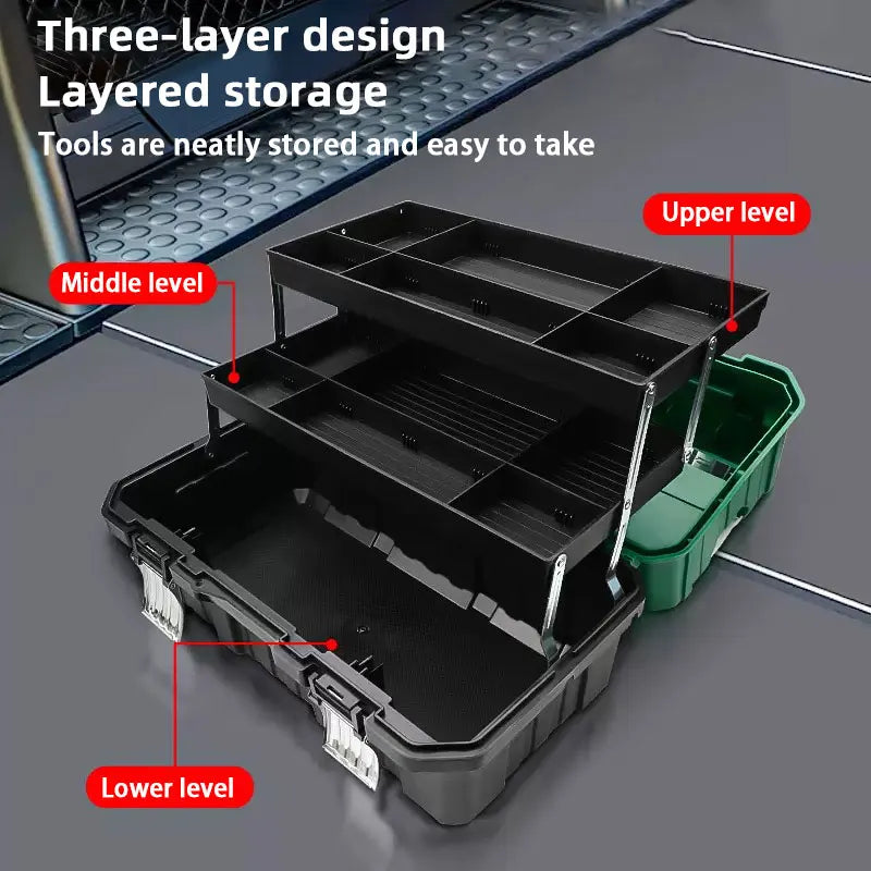Three-layer foldable tool box household storage box multi-functional hardware tool storage box electrician tool box