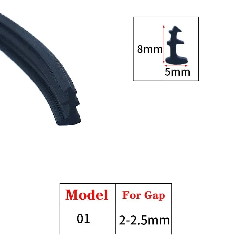 1/3/5M Door And Window Sealing Strip Aluminum Windproof Alloy Fixed Glass Gap Three T Type Fill The Card Slot Rubber Strips