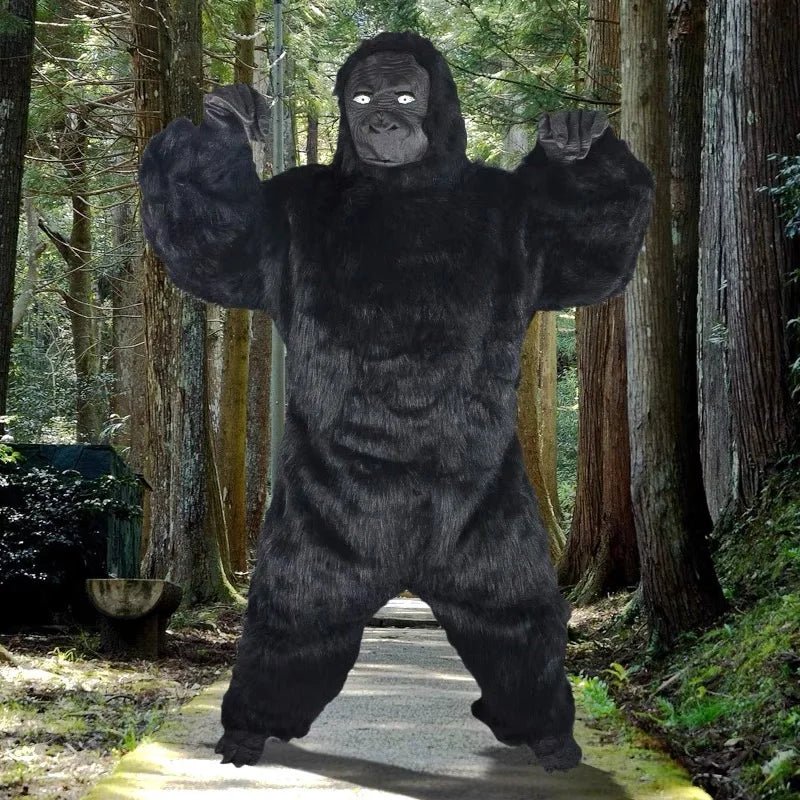 Adult King Kong Cosplay Costume Gorilla Mascot Plush Cartoon Doll Clothing Animal Carnival Party Advertising Performance Outfit