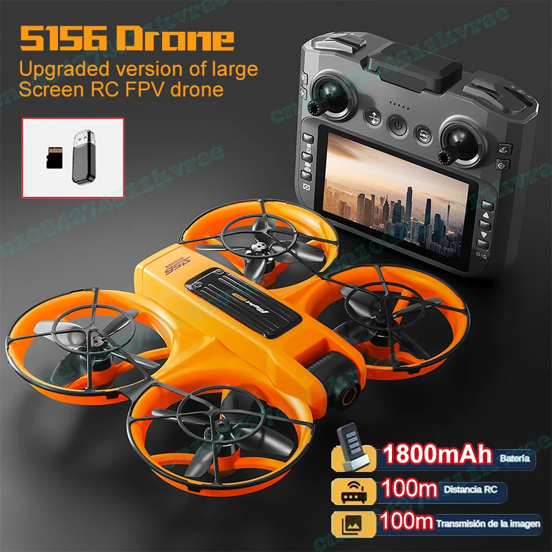 S156 FPV Drone 4K HD Camera 180° Adjustable Anti-shake Drone with Camera Large Screen 5G RC Quadcopter Brushless Motor Dron Toys
